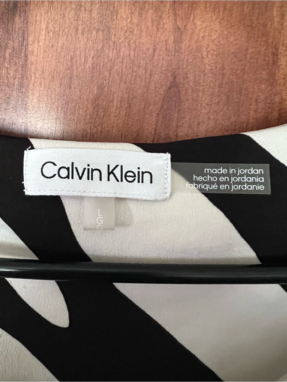 Calvin Klein Black & White Zebra-Print Flutter Sleeve Blouse - Picture 2 of 11